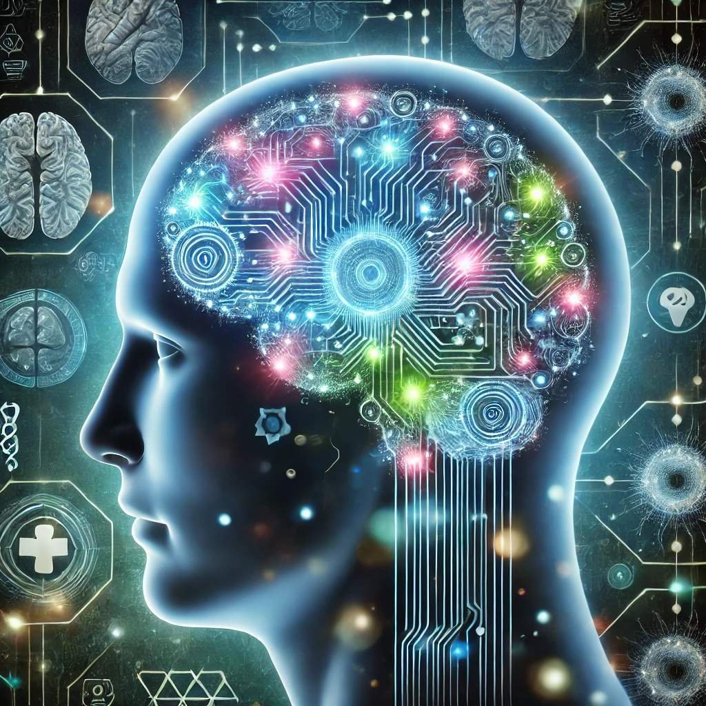 AI-powered brain showing neural pathways related to OCD treatment, representing advanced mental health technology